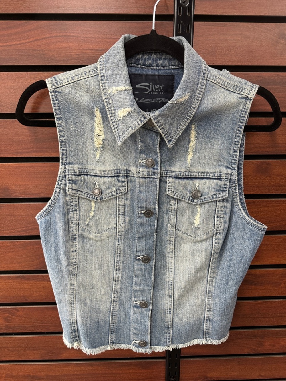 Silver Jeans Light Blue Denim Jacket with Logo Patch